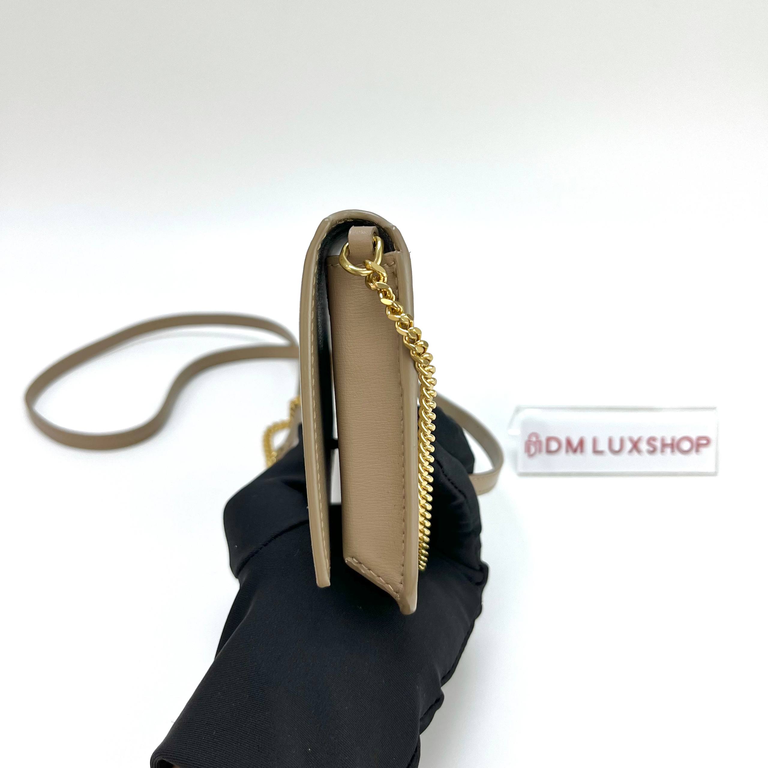 YSL Cassandre Beige Phone Holder Crossbody GHW