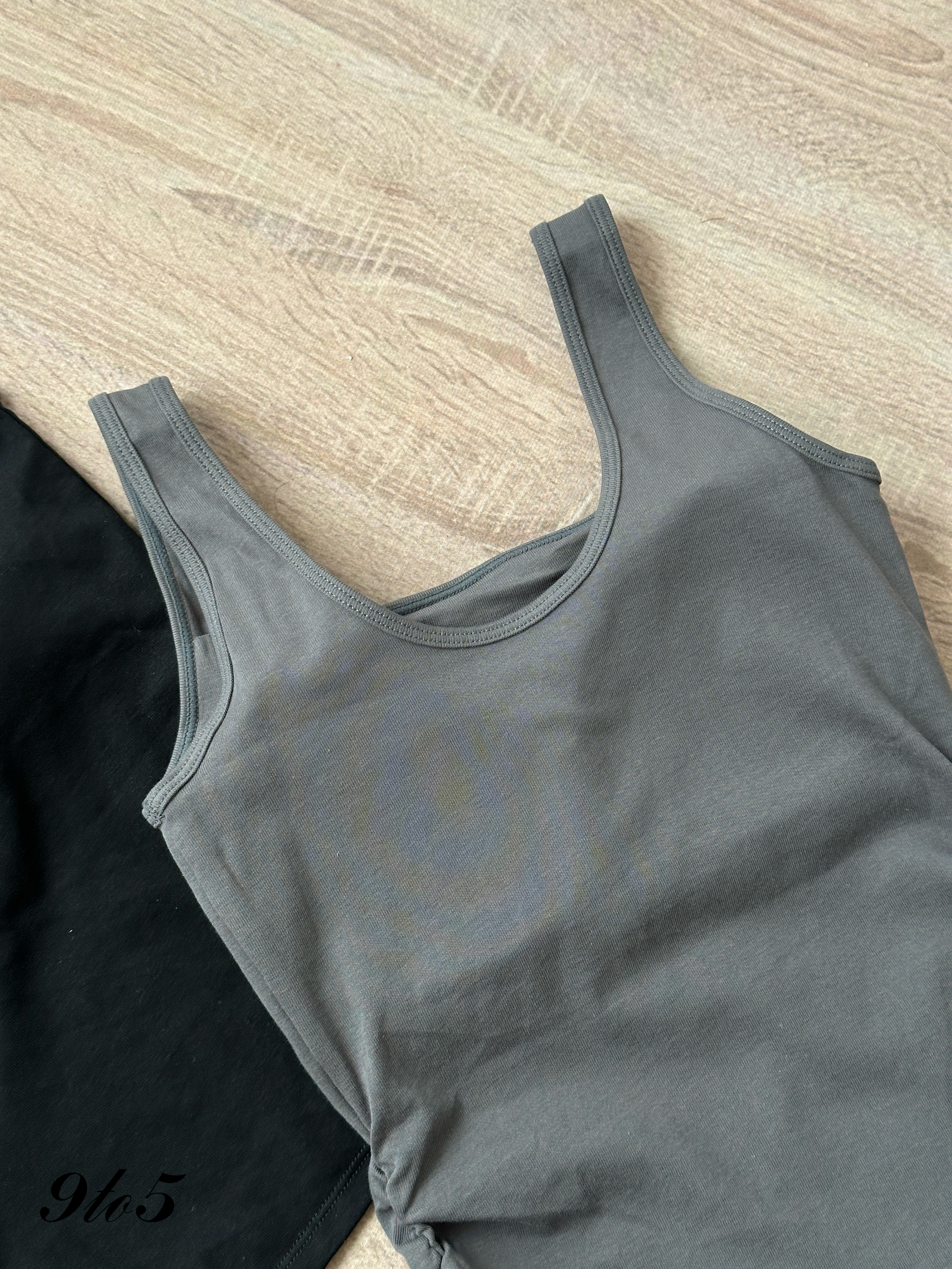 T4347 Square Neck Ruched Camisole - 3 Colors 