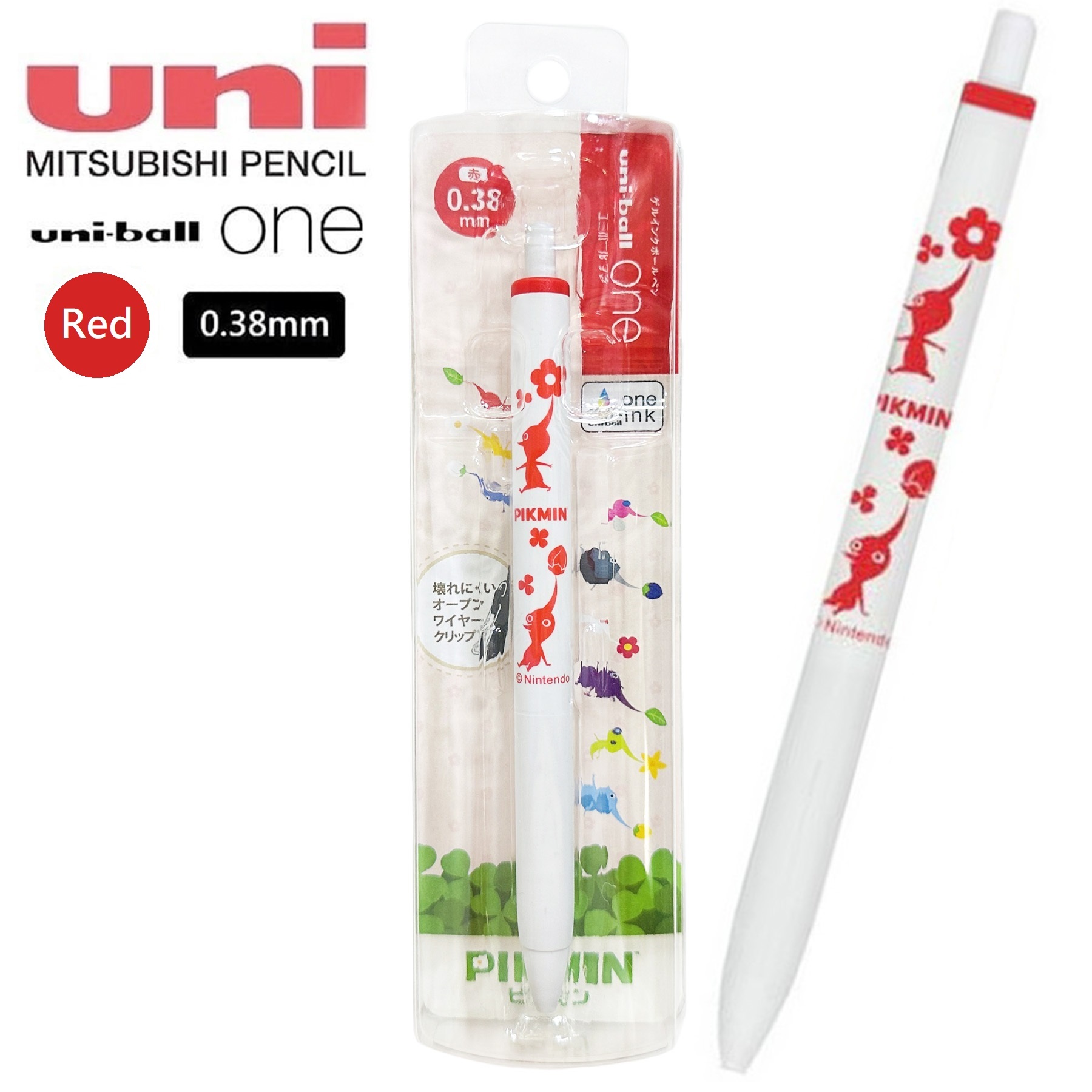 現貨｜皮克敏 Pikmin 三菱 uni-ball one 日本製 0.38mm 紅色 Red 啫喱筆 (706425)