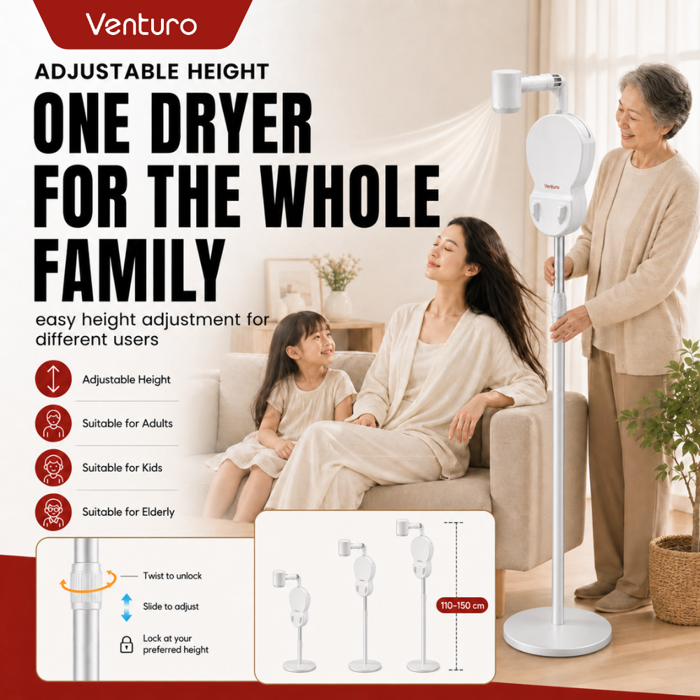 Venturo Fully Automatic Hands-Free Oscillating Hair Dryer