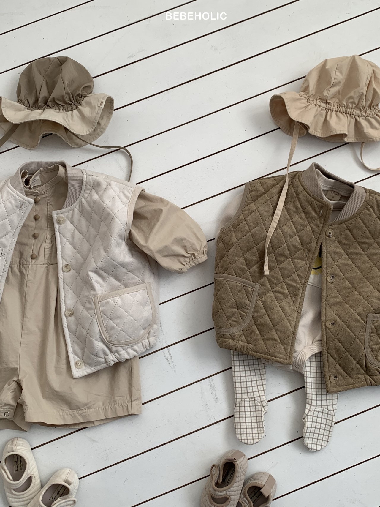 🌸預訂 韓國直送🌸🇰🇷BEBEHOLIC兩色口袋絎縫背心外套