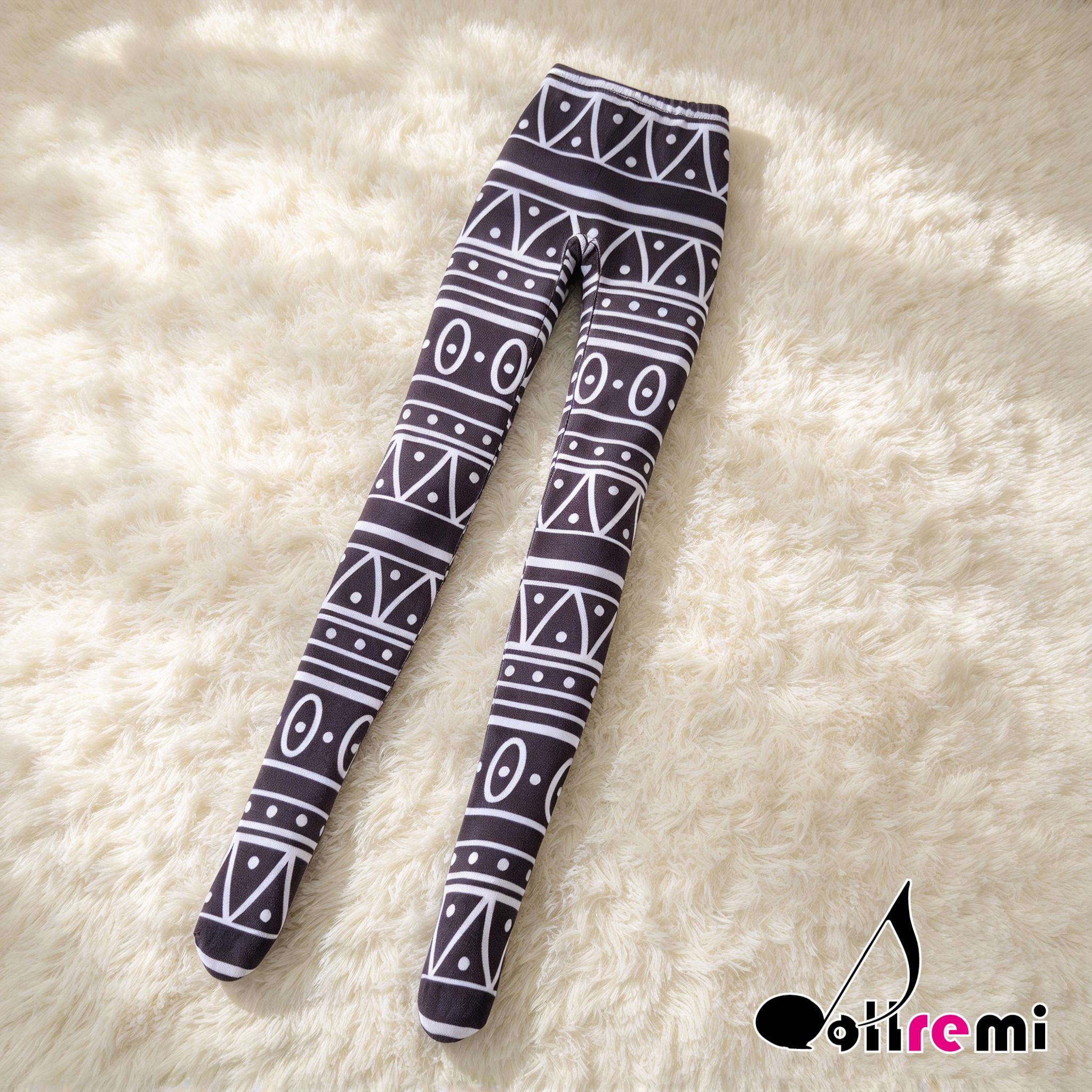 【dollremi】(A0125) 灰白花紋襪褲 Grey and white patterned tights