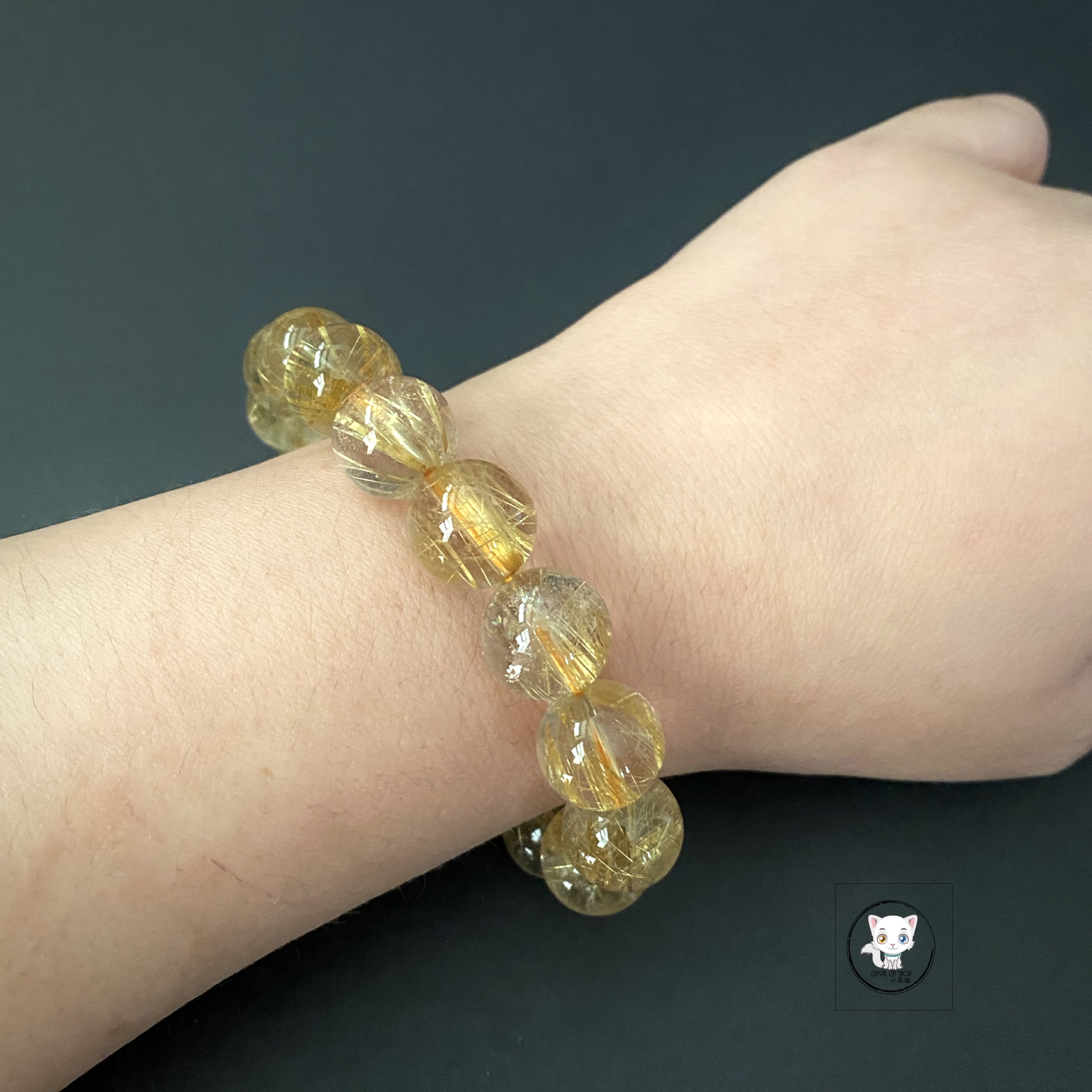 高級金髮晶手鏈 13.5mm