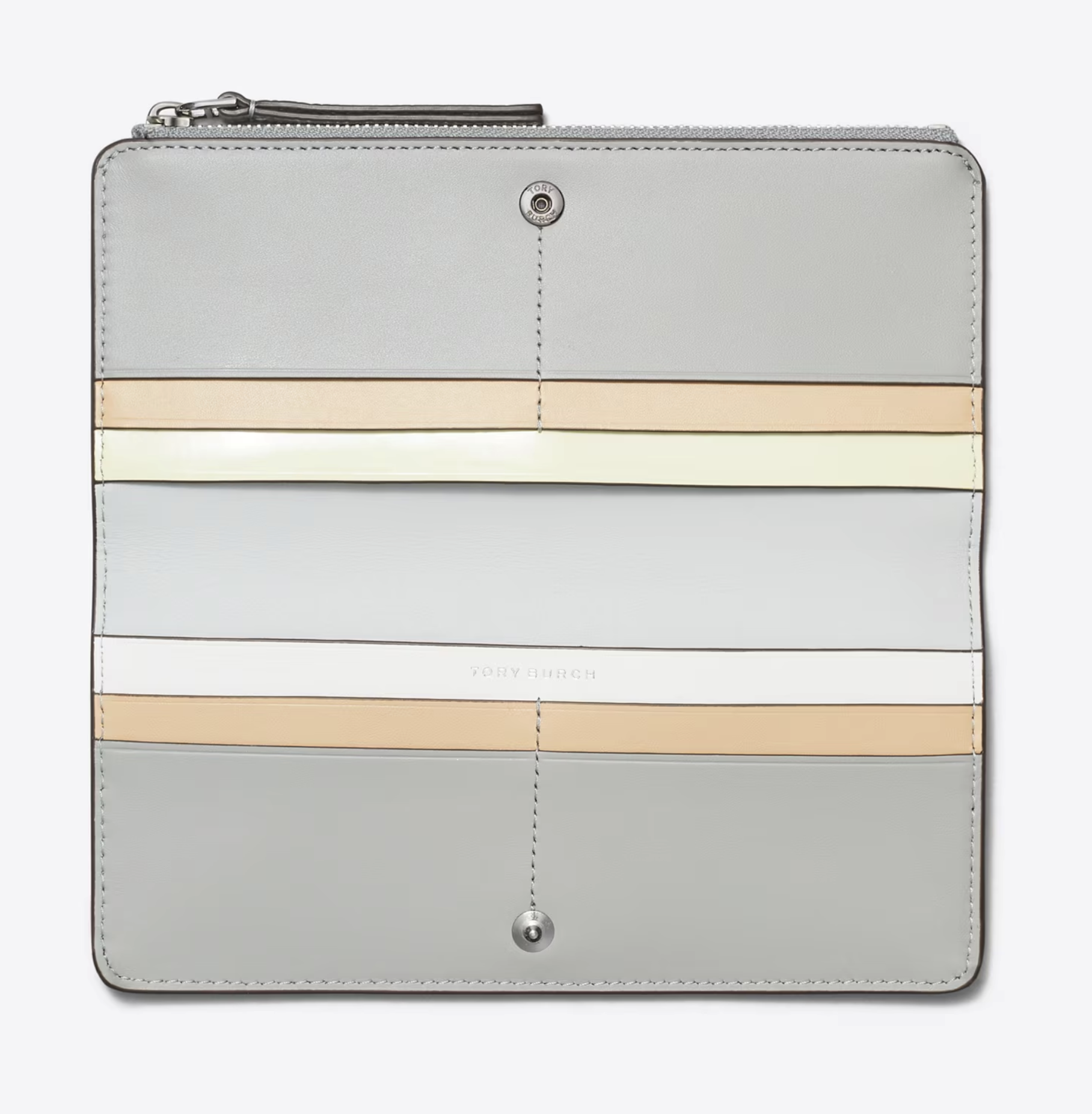 Tory Burch ROBINSON PEBBLED ZIP SLIM WALLET