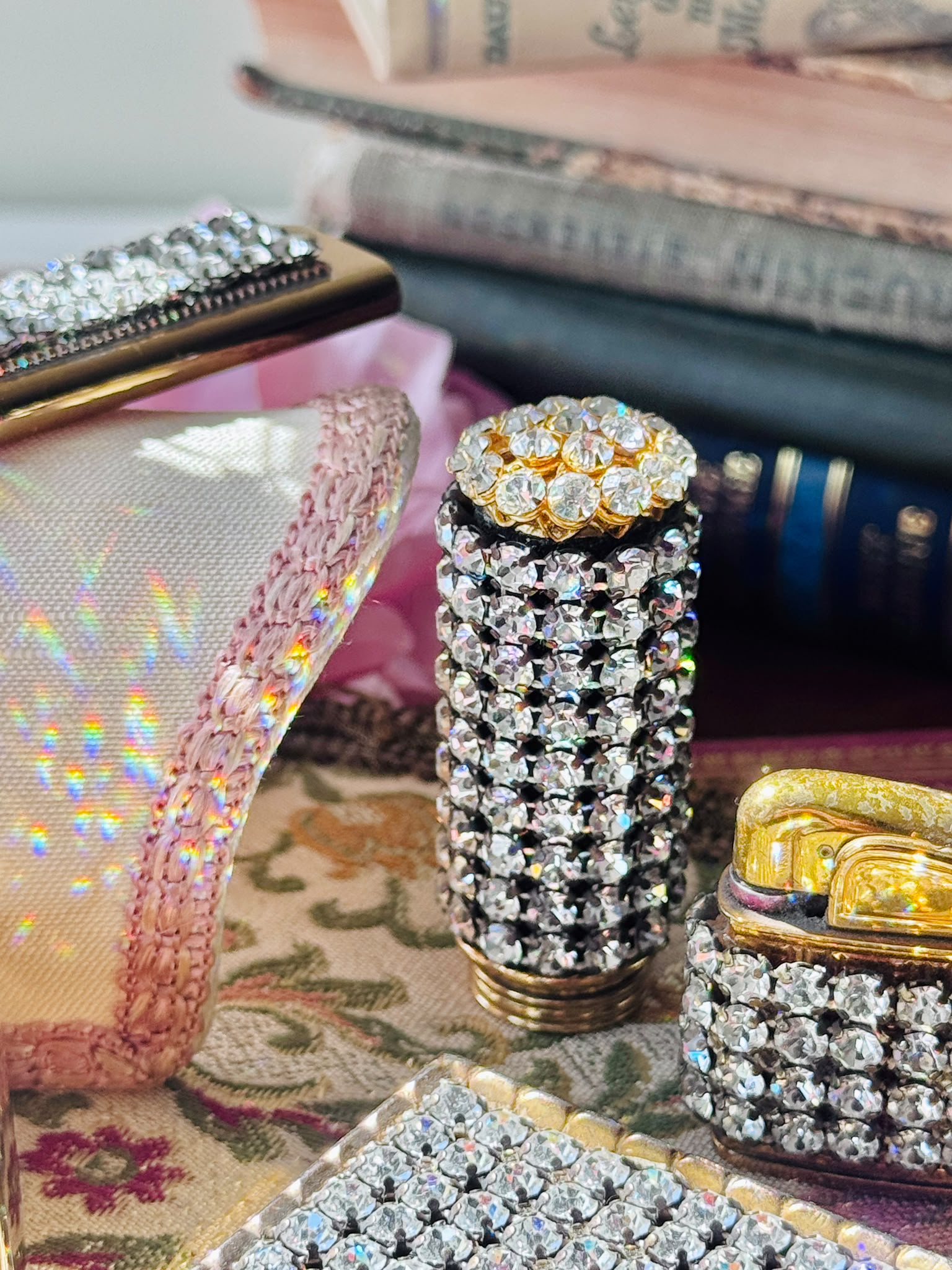 C.a. 1950s Sparkling Rhinestone-Studded Vanity Set of 4 or 5(MT2667)