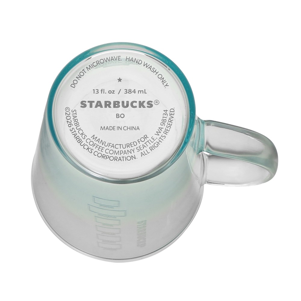 《日本🇯🇵 STARBUCKS 2026 Feel the Breeze 限定系列》耐熱粉藍漸層玻璃杯 384ml