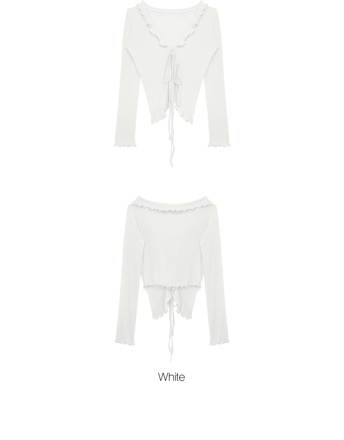 【雲朵邊秋冬Outer】預購_DEVI-O0013 Riley Ruffle Ribbon Cardigan by Devi wear 