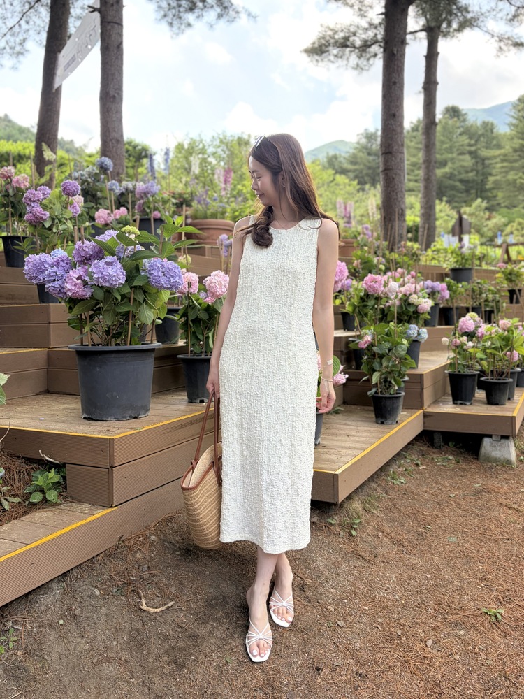 Ruched Slim Dress (Cream)
