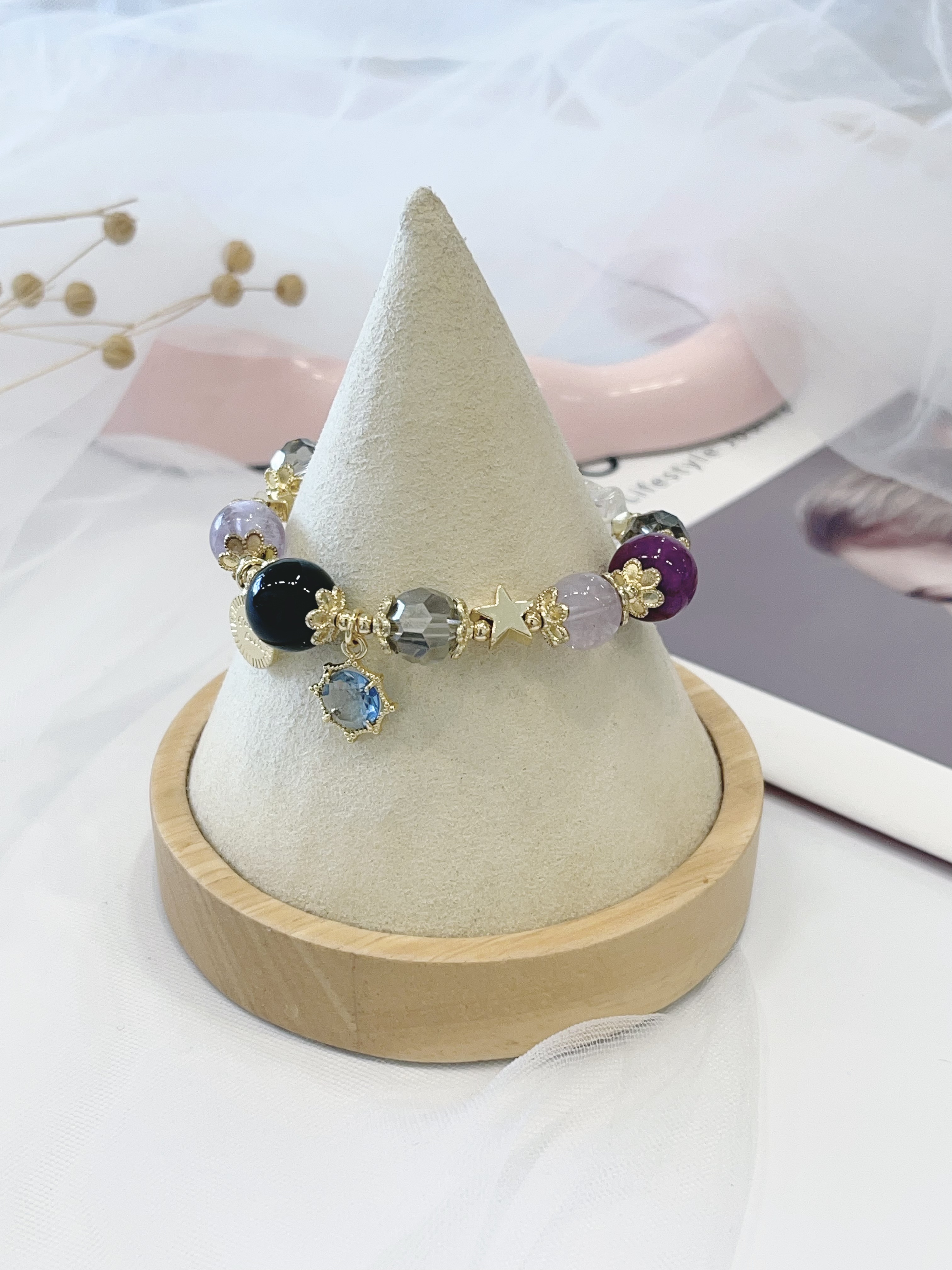 🌌 紫水晶 × 黑曜石 × 白水晶 Amethyst & Obsidian & Clear Quartz ｜Good Luck 星愿