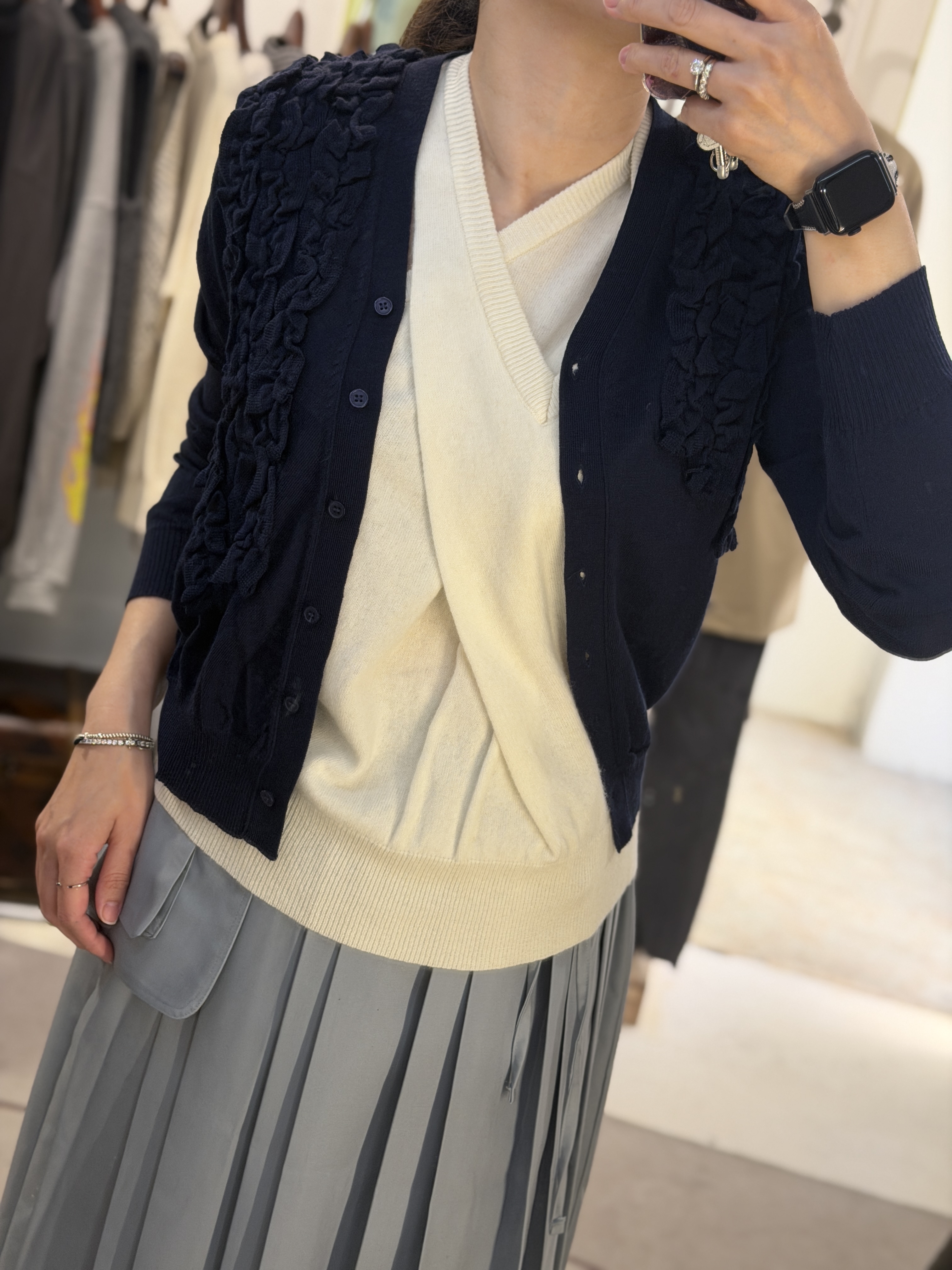 Ruffle details cardigan