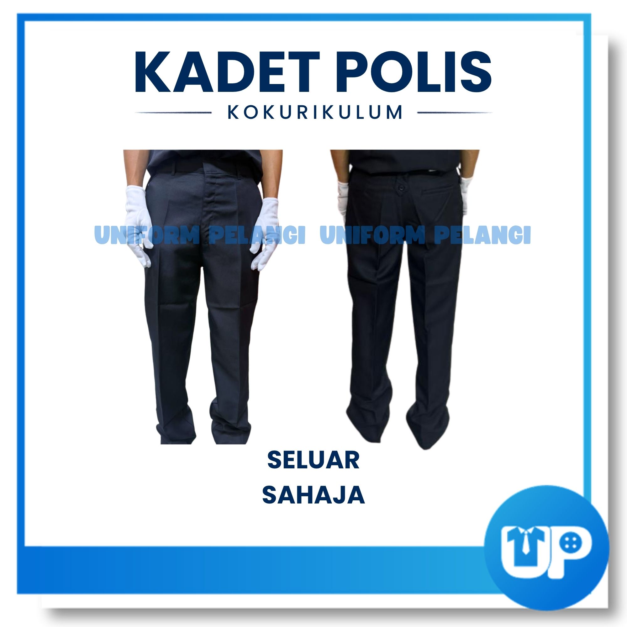 Persatuan Kadet Polis Baju Biru Gelap Pakaian Seragam Kadet kokurikulum Sekolah Uniform Baju Kemeja Dark Blue