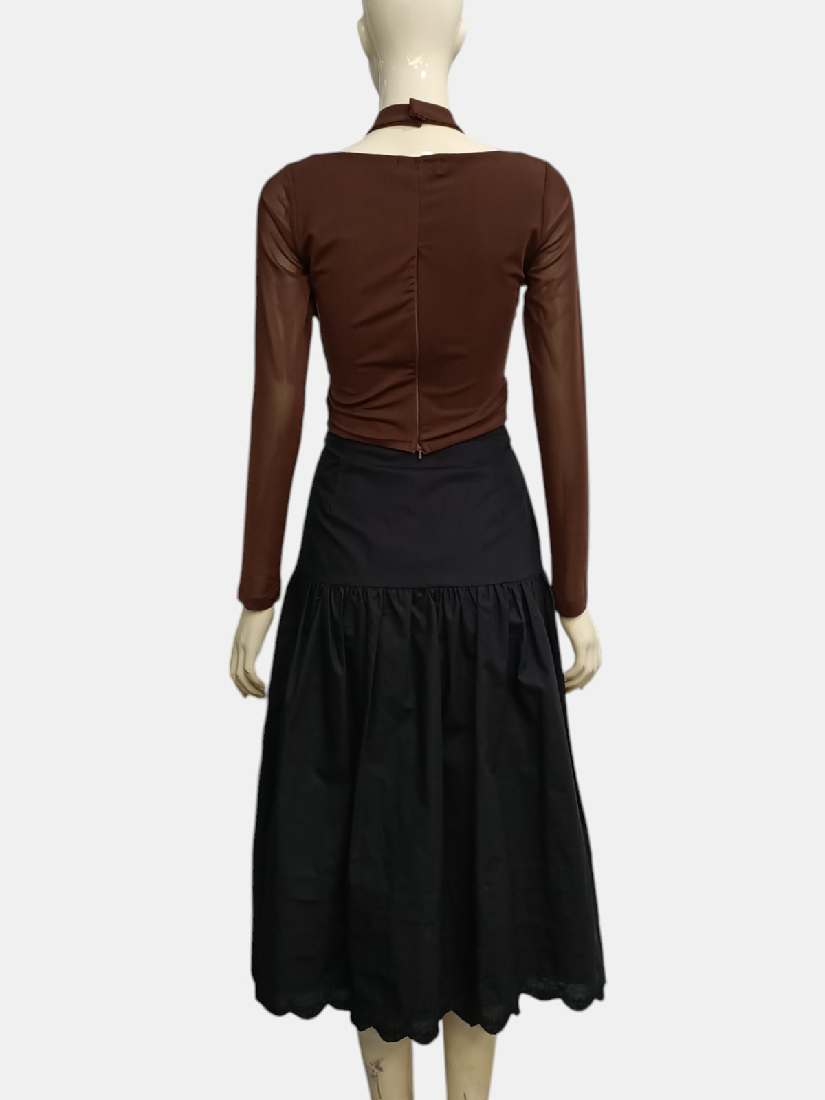 Chic Long Sleeve Halter Blouse Top M218