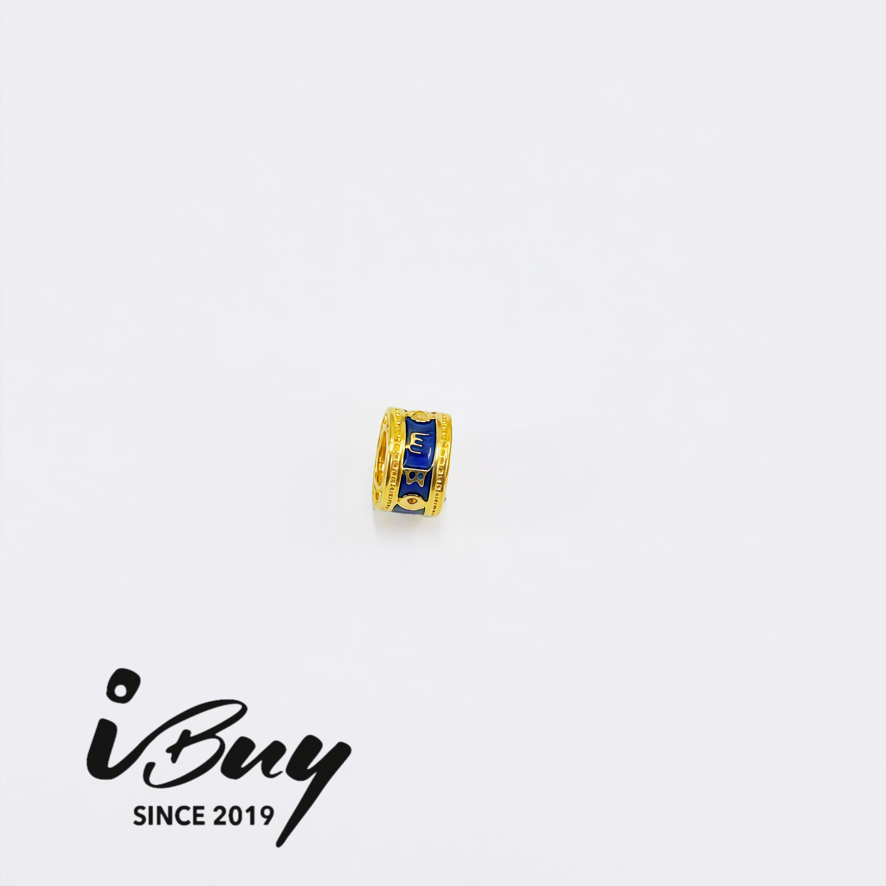 999 GOLD ENAMEL SIX SLYYABLE MANTRA BEAD 999 金 珐琅六字真言隔片