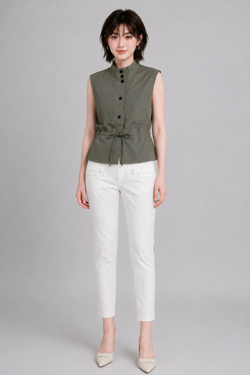 80026 Celeste Belted Peplum Blouse