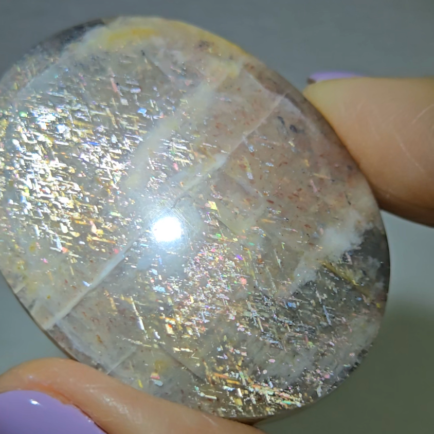 Rainbow lattice sunstone palm stone - SM613
