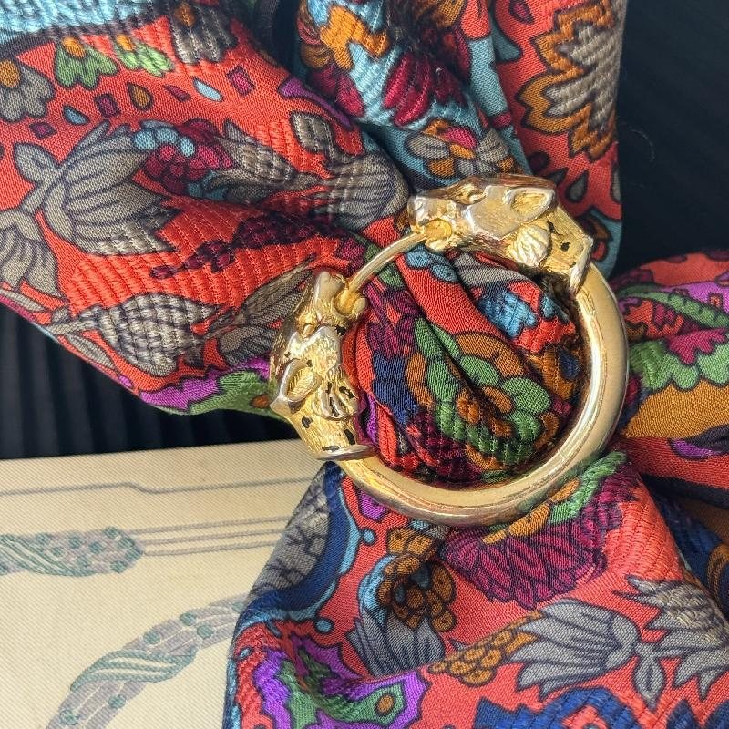 Vintage MALKA PARIS Made in France Leopard Scarf Ring