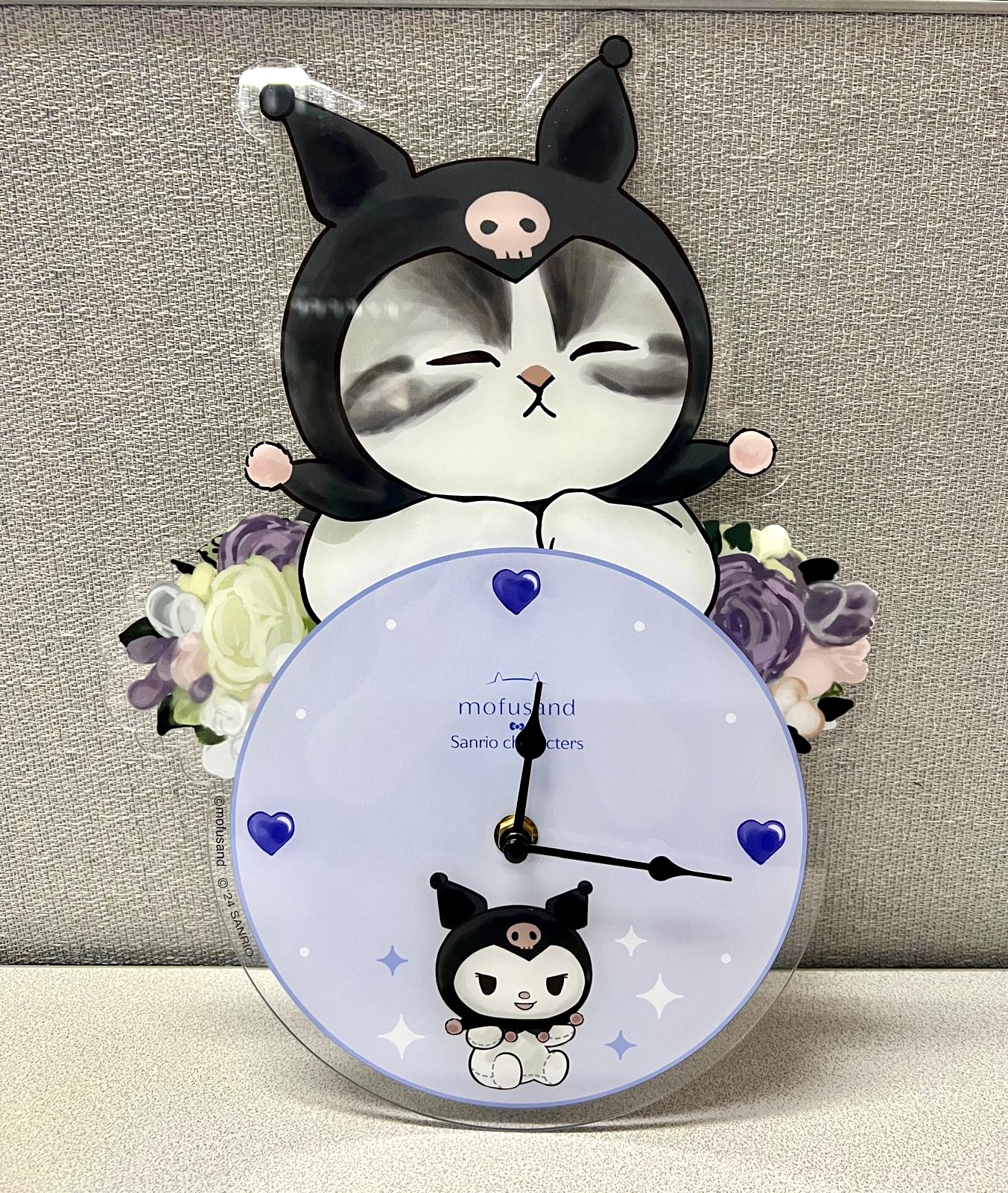 🇹🇼台灣直送🇹🇼Kuromi x Mofusand限定 靜音掛牆鐘