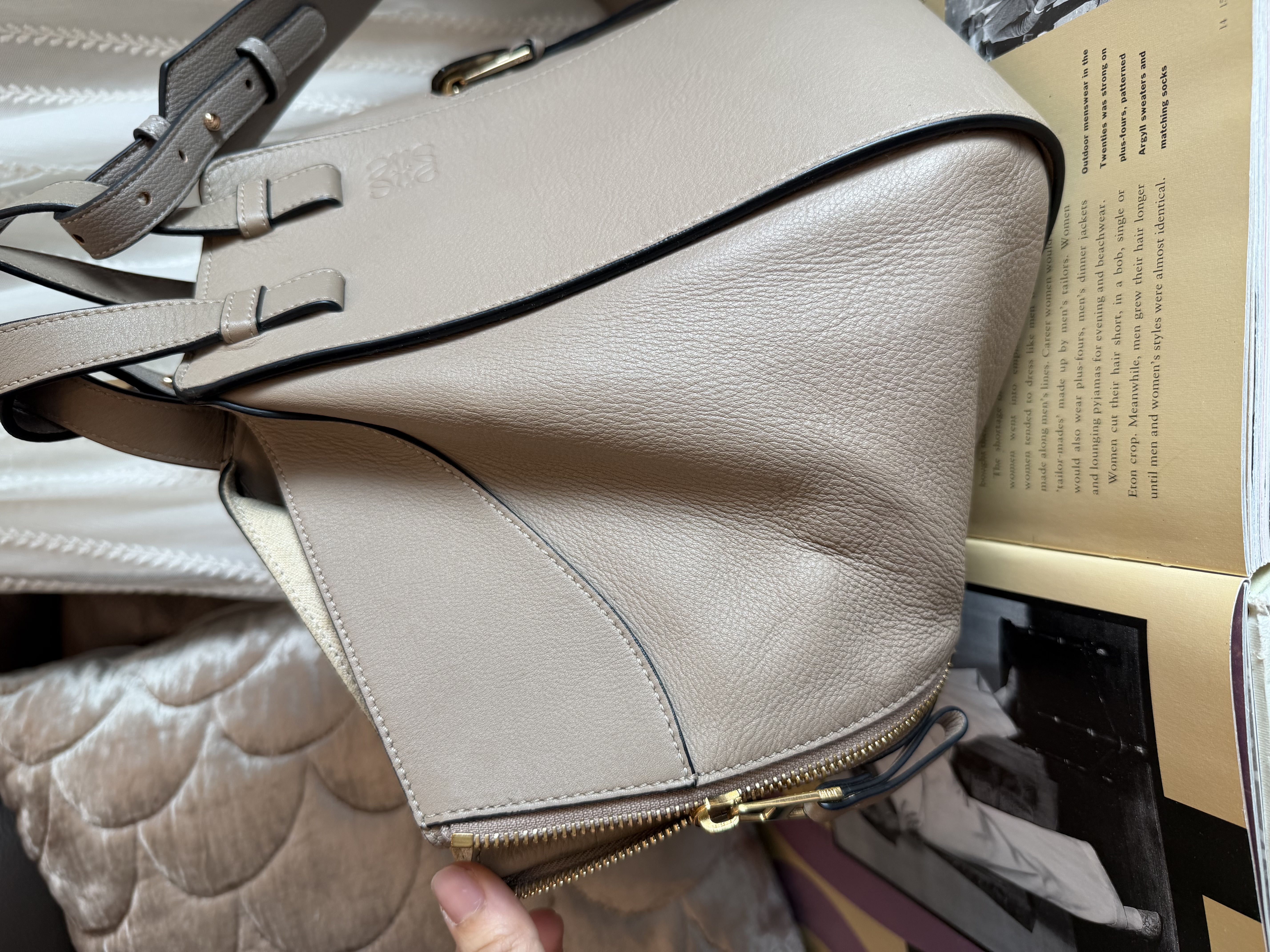 Loewe Hammock grey leather bag / shoulder bag handbag crossbody bag