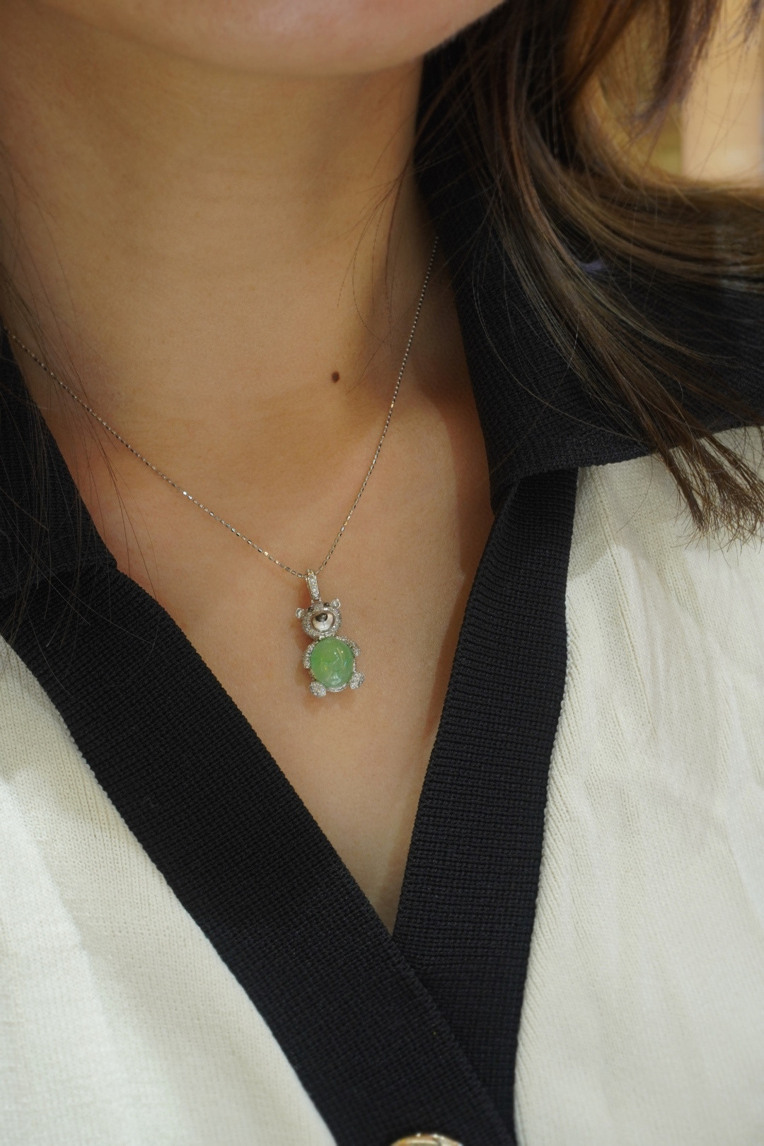 pt 緬甸翡翠鑽石吊墜