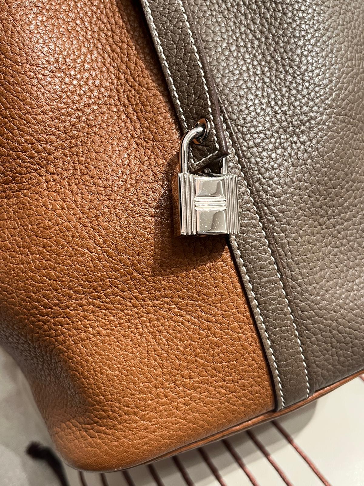 Hermes Picotin 22 Stamp [P] Duo Etoupe / Gold 100%Authentic, 95%New ✅Key Lock✅Dust bag 