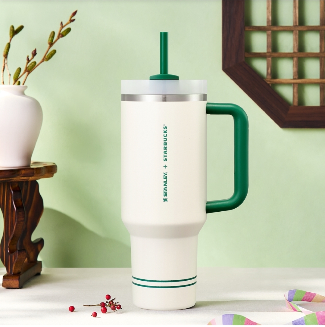 Starbucks × Stanley 客製刻名杯(綠白色 1183ml)