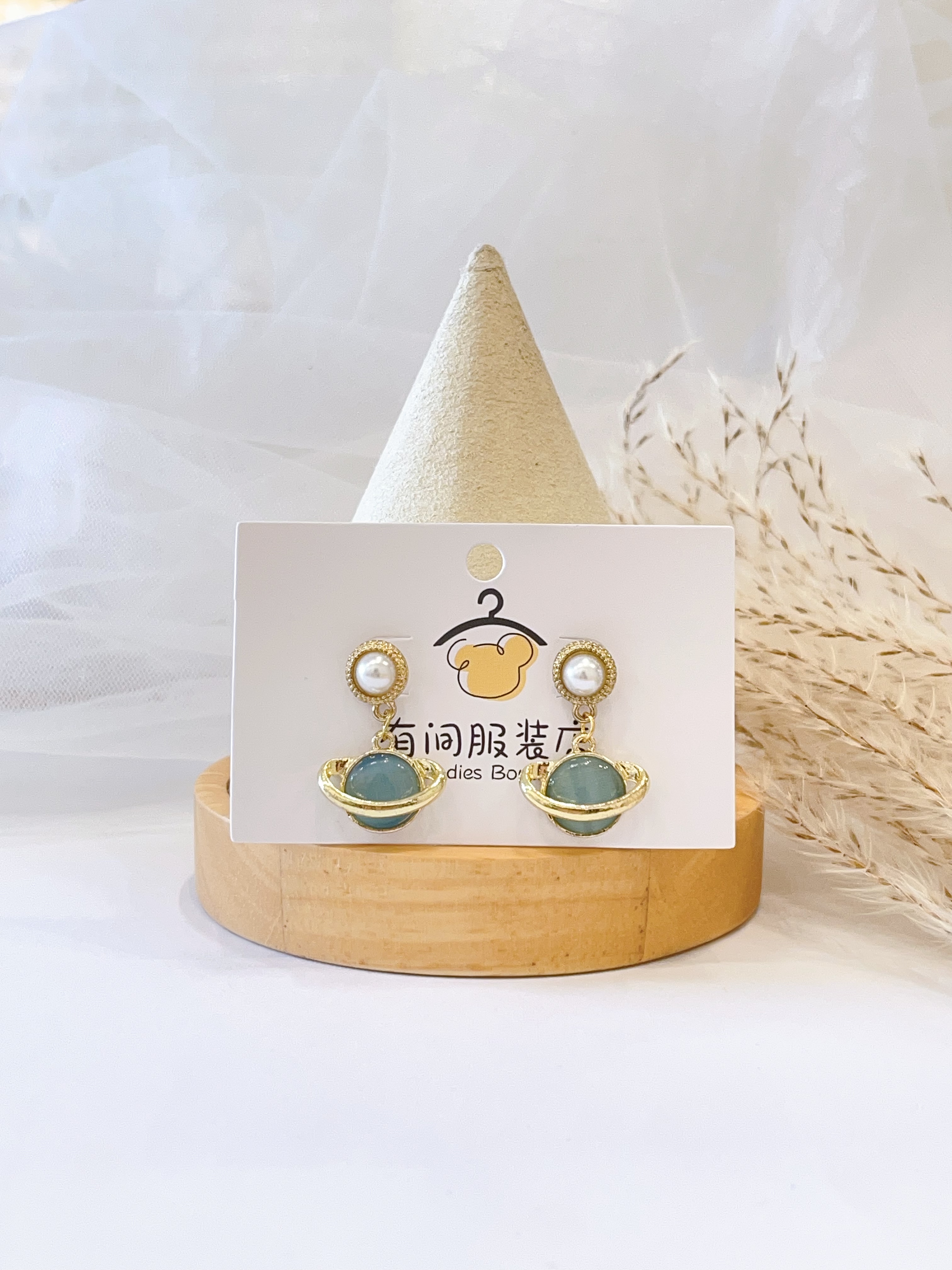 梦幻星空珍珠耳坠耳环