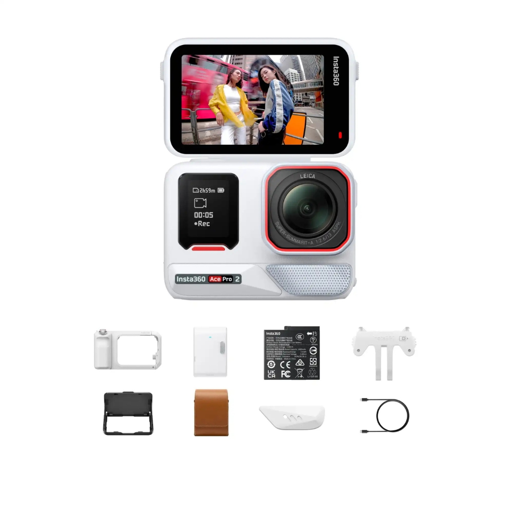 Insta360 Ace Pro 2 閃印套裝｜8K 運動相機｜AI 防震｜極寒續航｜雪山白限定｜香港行貨