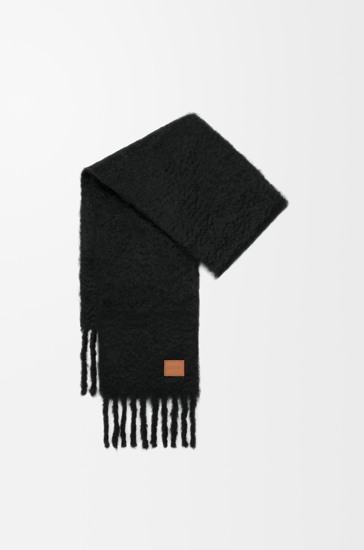 限時優惠✨訂貨🍒Loewe Scarf in mohair and wool blend 皮章logo ~ 高級簡約 Size 22x185cm