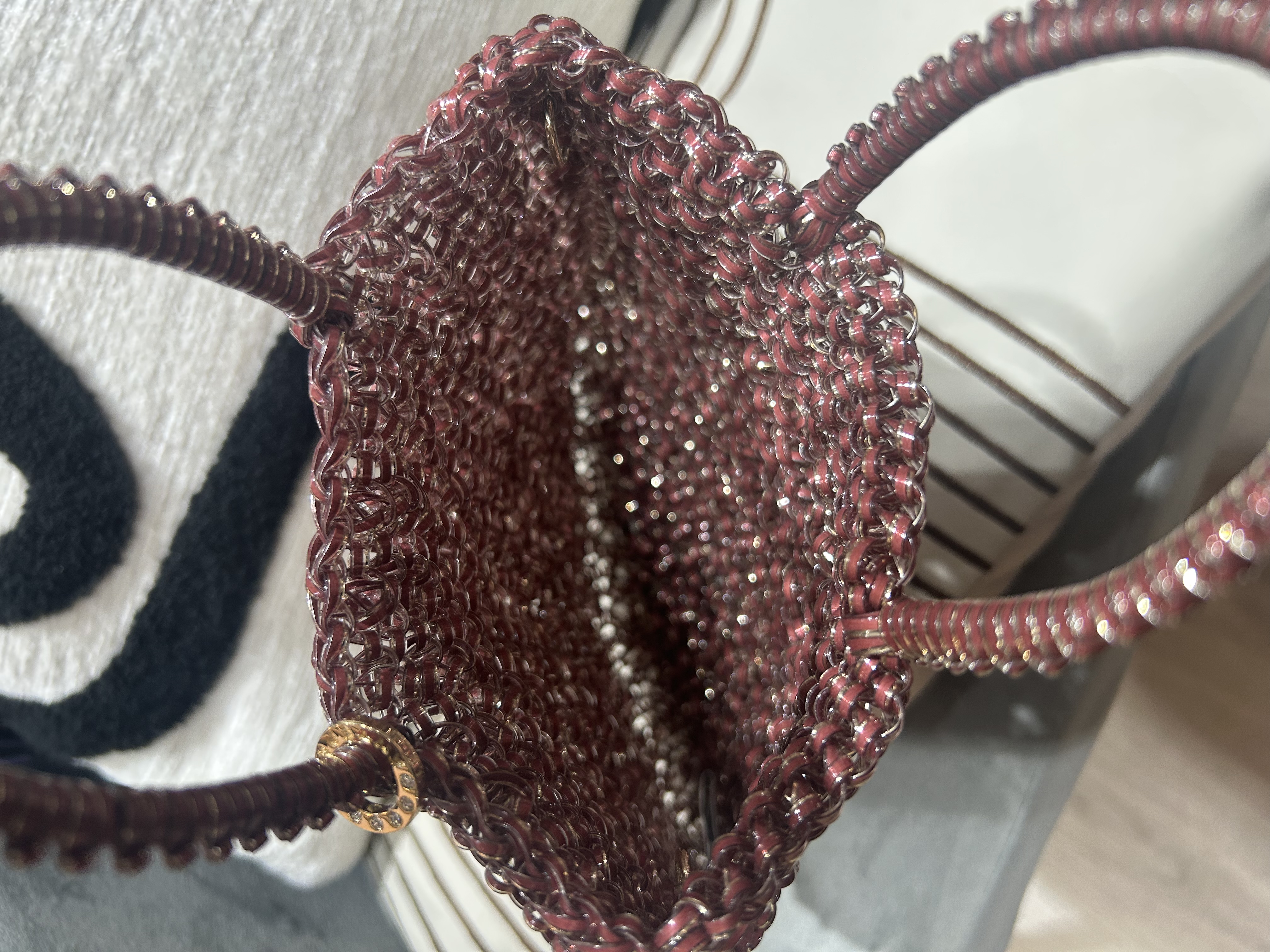 ANTEPRIMA Wine PVC Wirebag 2 way bag 酒紅色,100%Authentic,95%new 