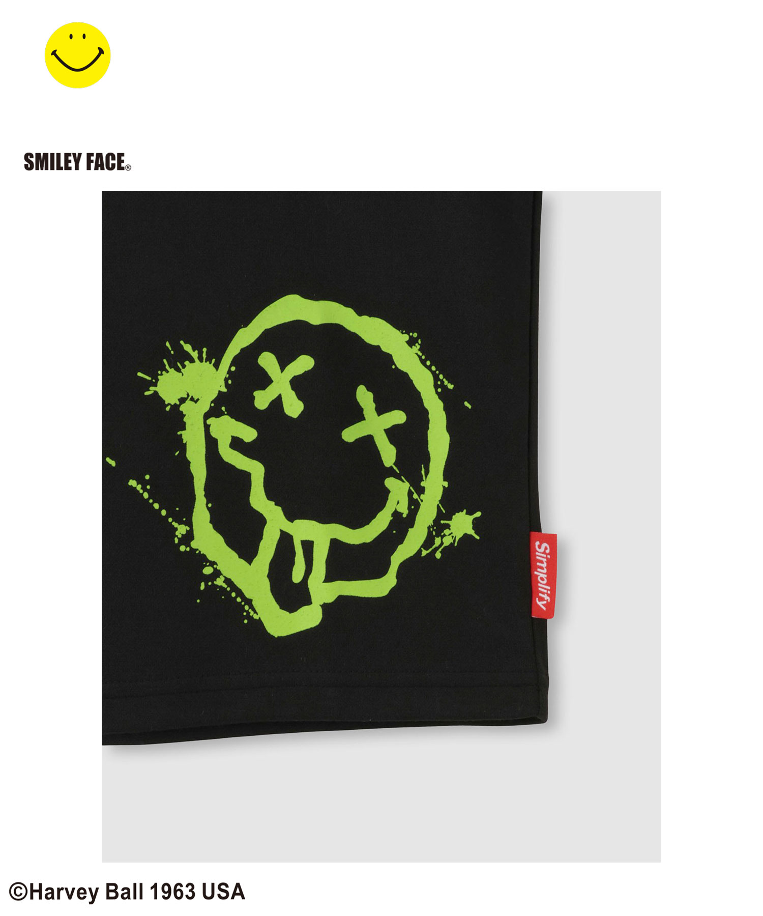 🆕【⭐訂購⭐】🇯🇵日本直送 🌀Simplify 噴繪風Smiley Face 連帽短袖tee［2款選］🌀[ELJA-0196][261121]
