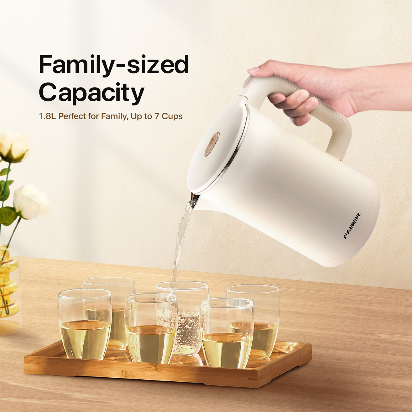 Faber 1.8L Pine-S Jug Kettle FCK DW1808WH