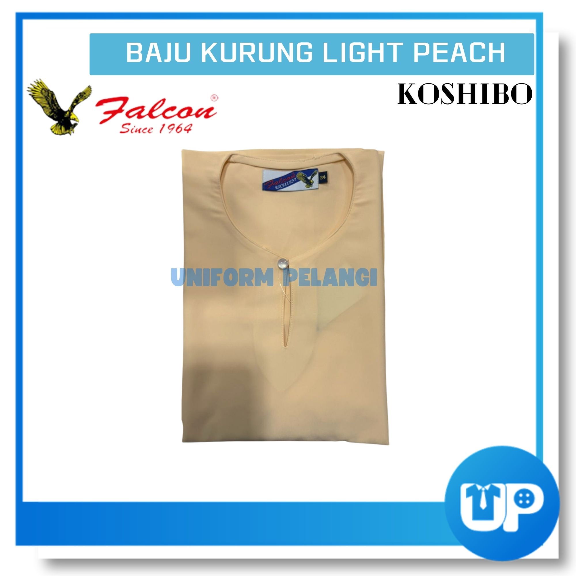 Falcon MRSM Light Peach Baju Kurung Kain Cotton Koshibo Uniform Sekolah Baju Sekolah