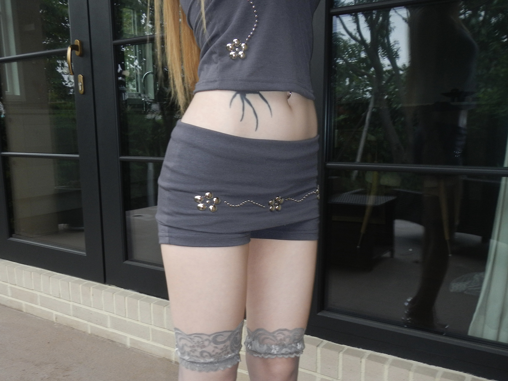 Blossom Studded Fold-Over Skort