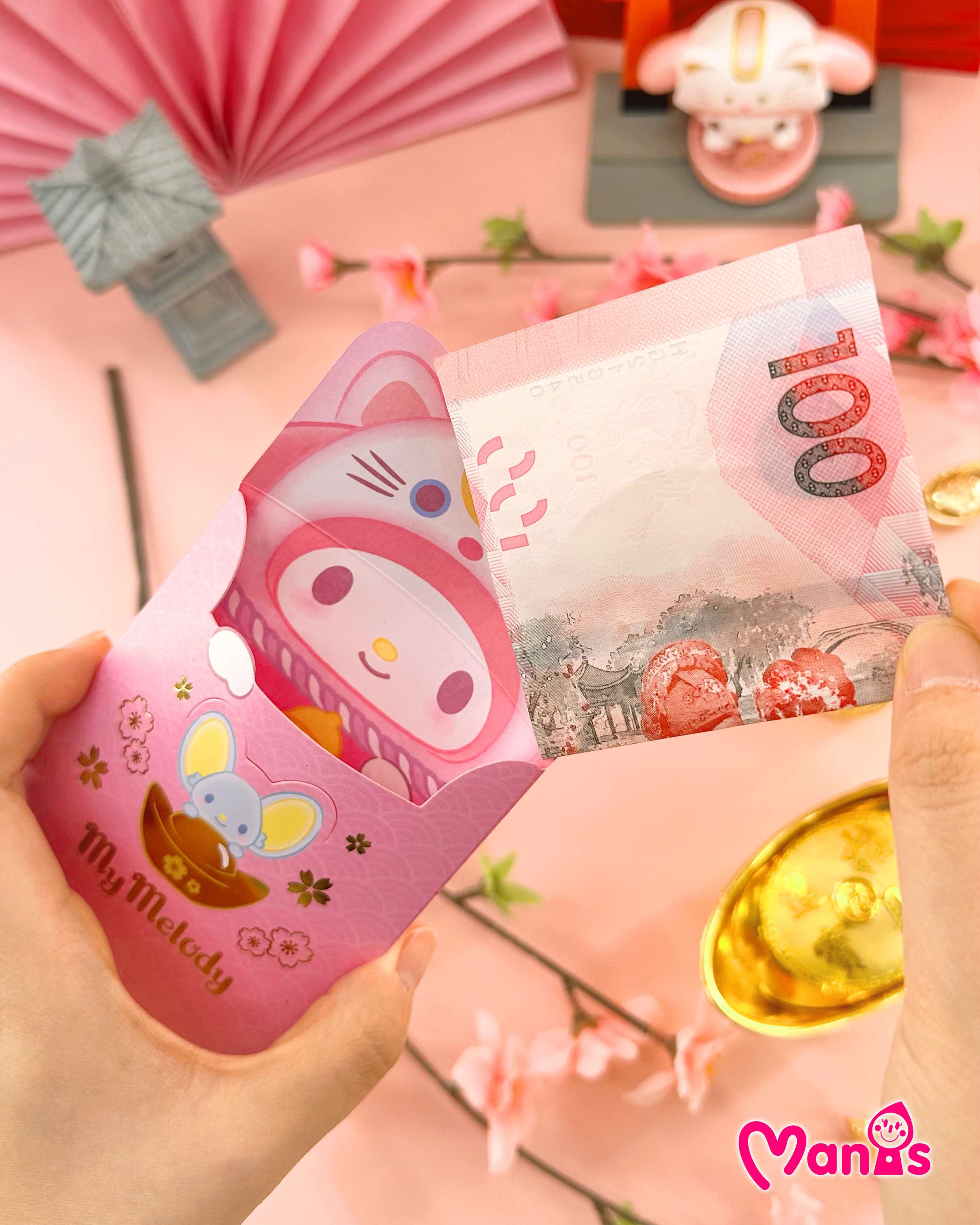 Hello Kitty CNY Red Pocket (6pcs./ Pack) 招財花花利是封 (6個/包) 