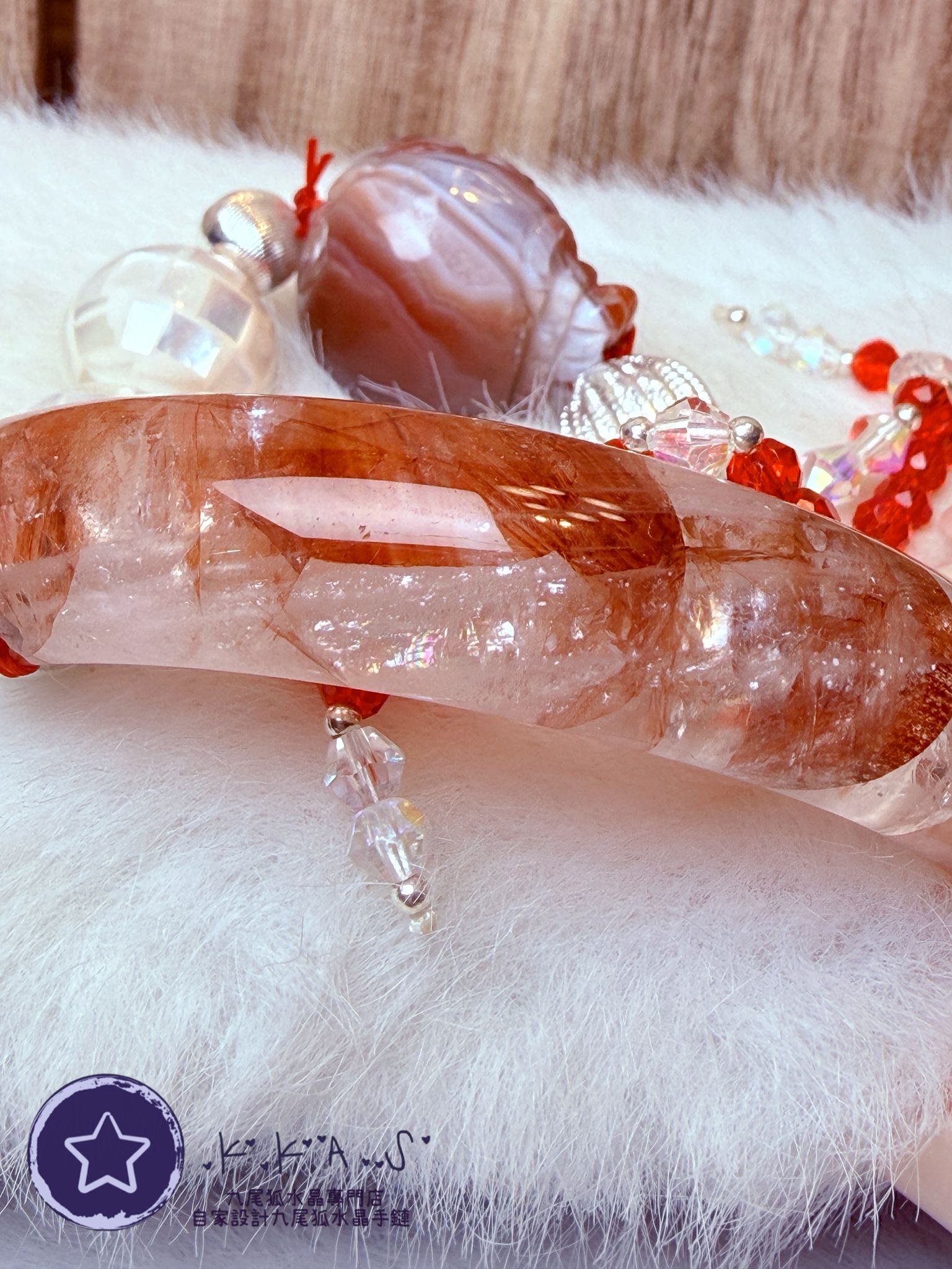 K00490 瑪瑙 錢袋狐 自家設計手鏈