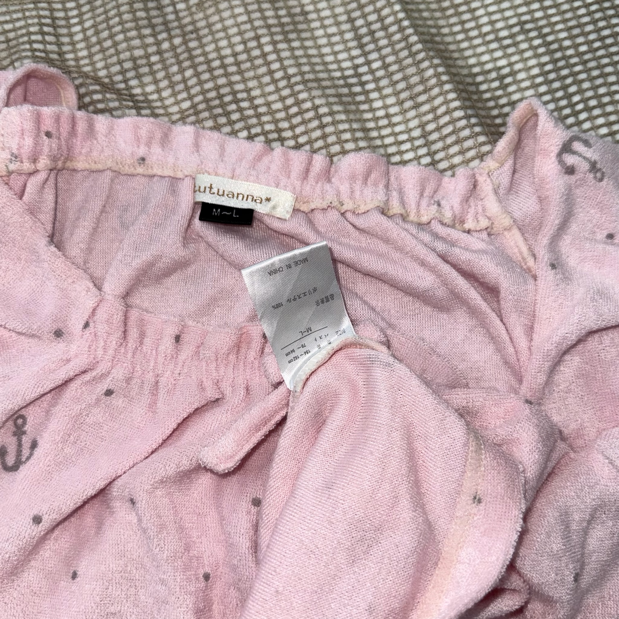 Pink Anchor Print Short Sleeve Top with Bow