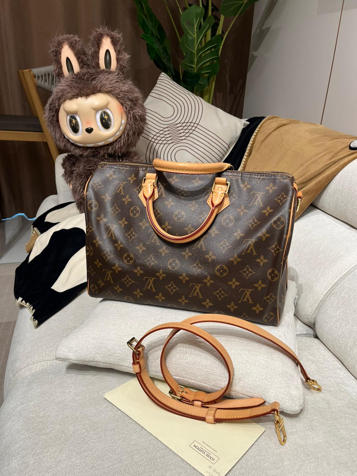 Lv Speedy Bandoulière 35 Monogram  100%Authentic, 98%New ✅收據✅Strap ✅Dust bag