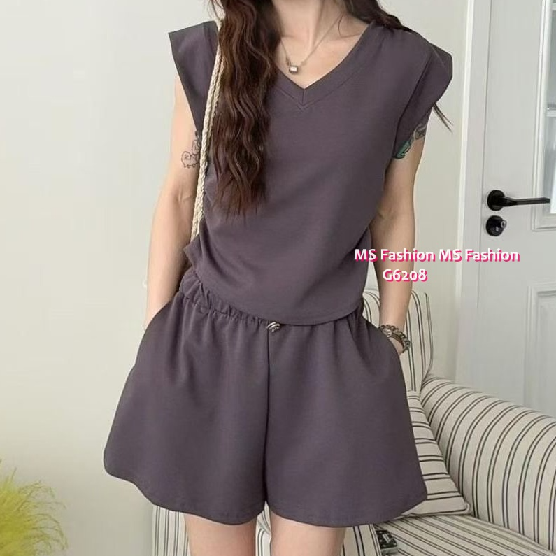 G6208 韓國🇰🇷V領top+短褲Set