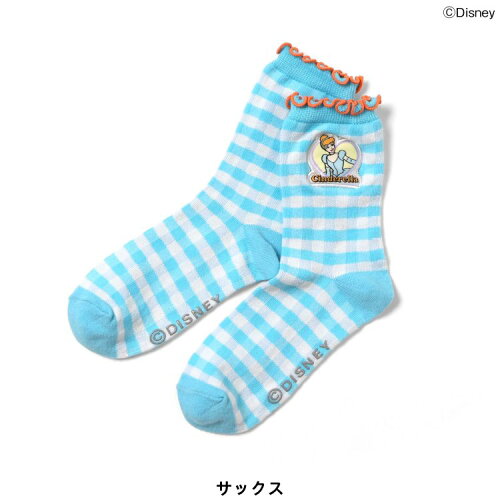 🆕【⭐訂購⭐】🇯🇵 日本直送 🌀#DisneyPrincess 刺繡貼片 格紋 撞色荷葉邊 短襪［3款選］🌀[ELFA-0184][260723]