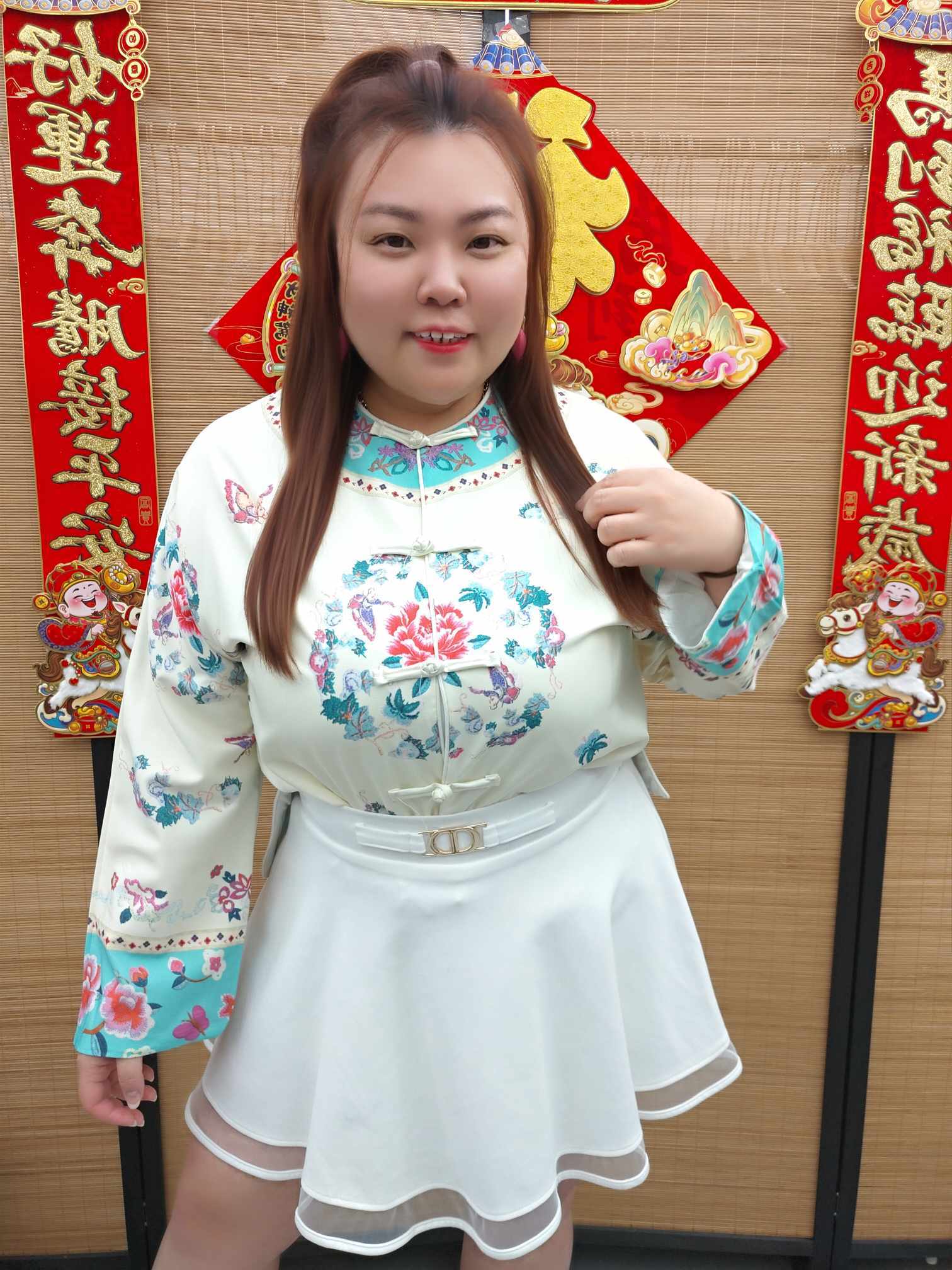 DDB09 新中式印花款长袖上衣