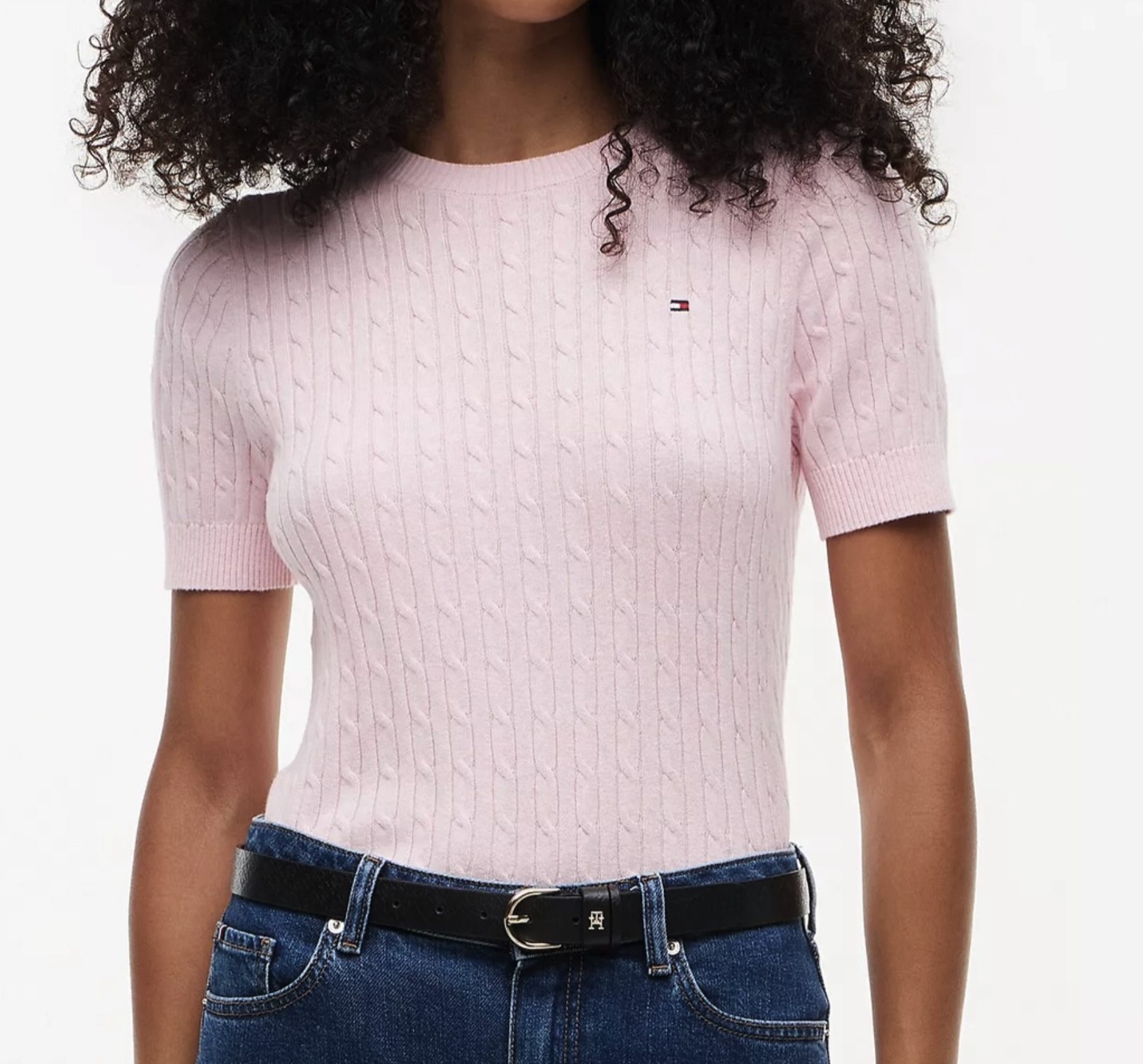 Tommy Hilfiger Short-Sleeve Cable Knit Sweater