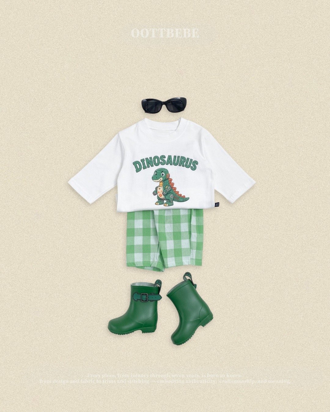 OOTT | Robot dinosaur top and bottom clothes set 