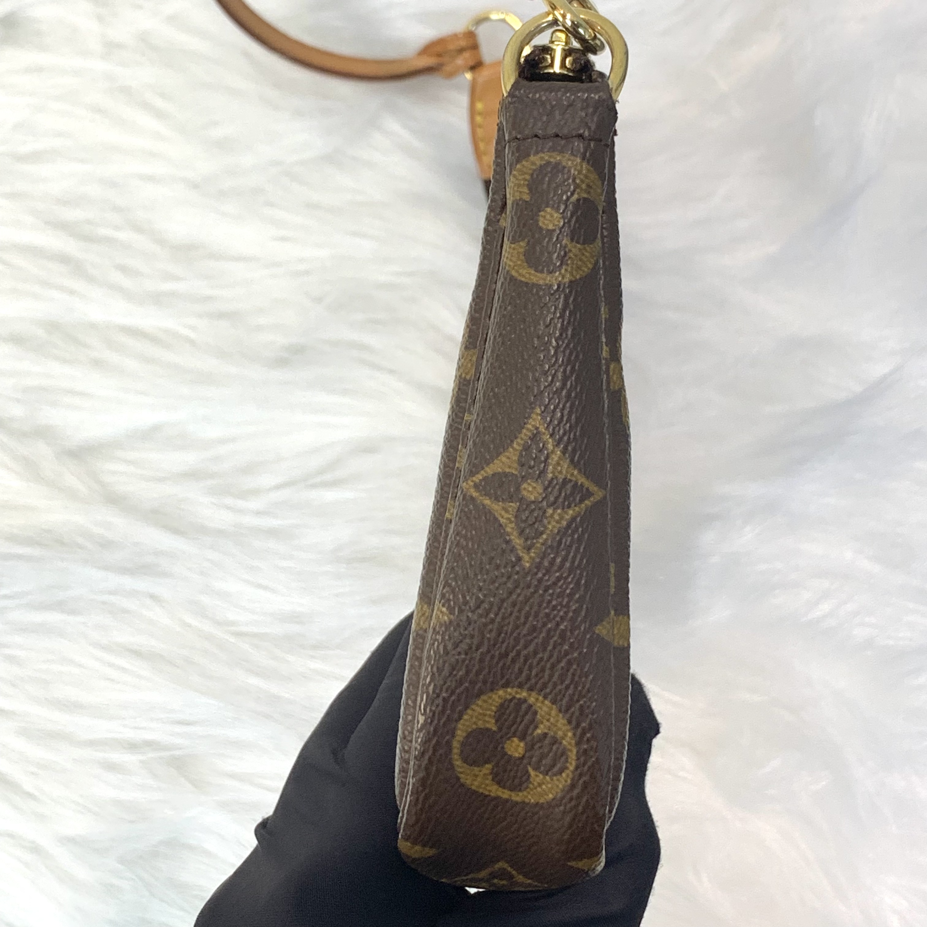 復古感 中古LV老花 Monogram金扣手挽袋