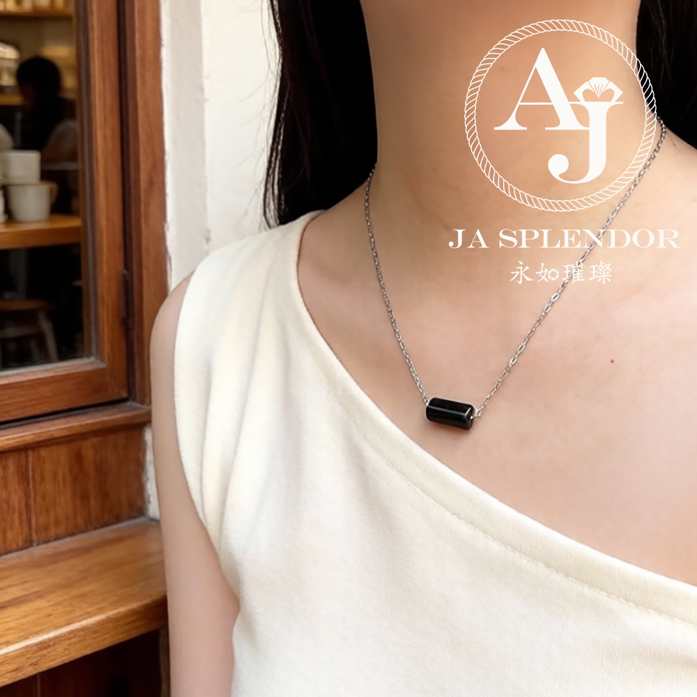FBG26-H02 天然翡翠A玉 烏鷄方糖項鏈