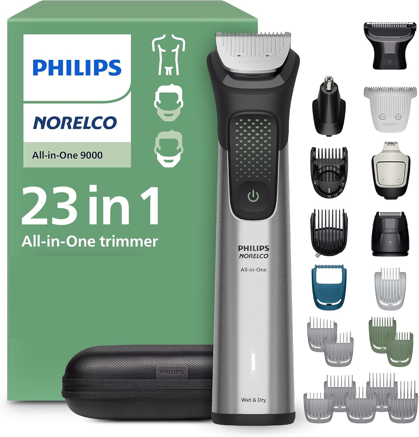 PHILIPS 23合1一體式修剪器，適用於臉部、頭部和身體的多功能修剪器 MG9575/49 23-in-1 All-In-One Trimmer, Premium Series  MG9575/49 