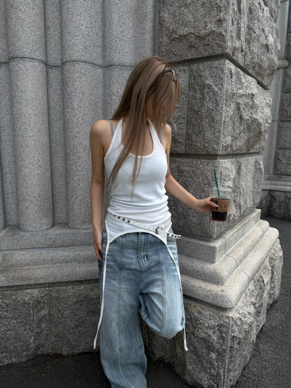 Asymmetric Halter Tank Top
