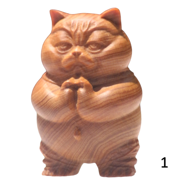 小貓 木雕擺設