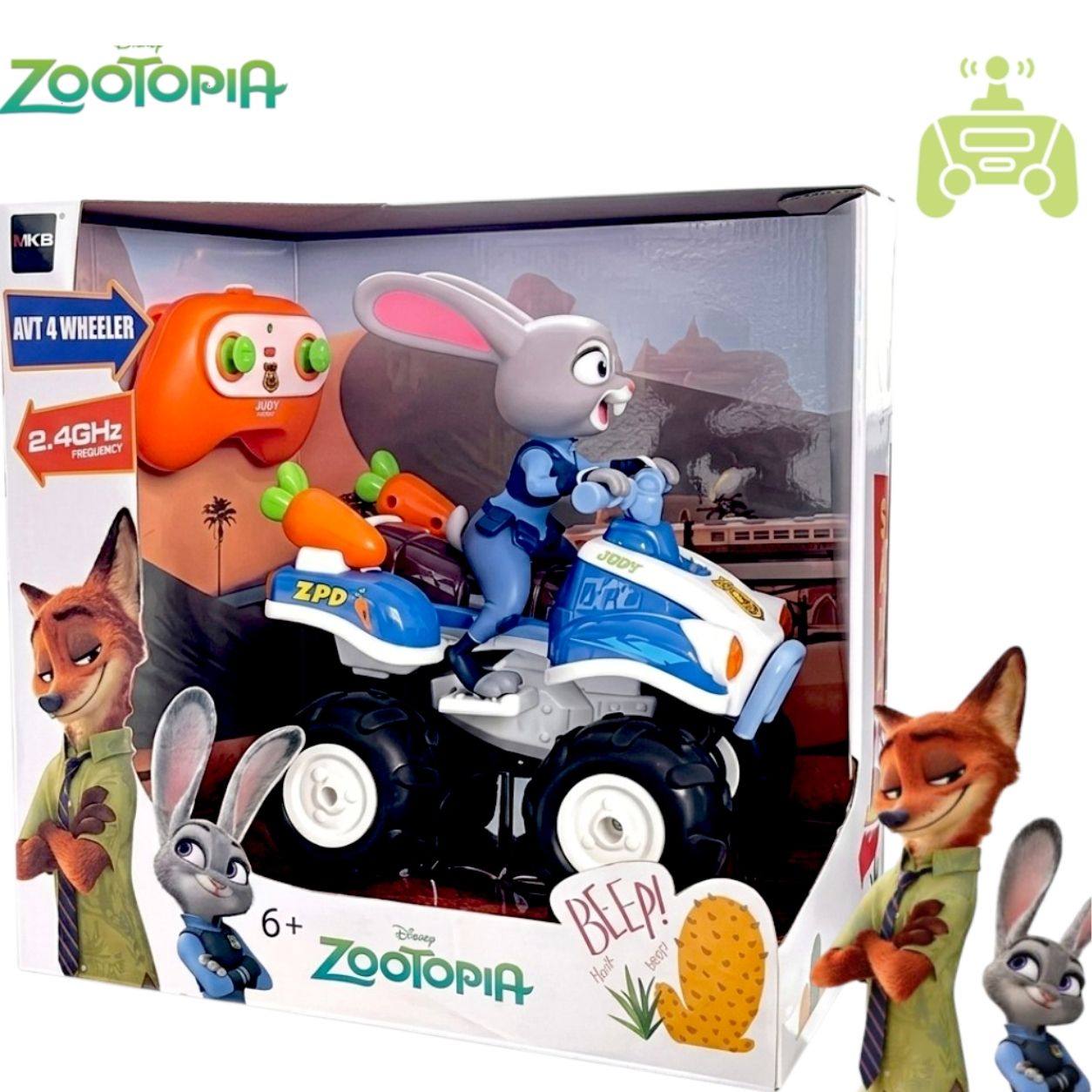 Disney Zootopia 優獸大都會 Judy 朱迪特技四驅山地遙控車 2.4GHz 兒童玩具