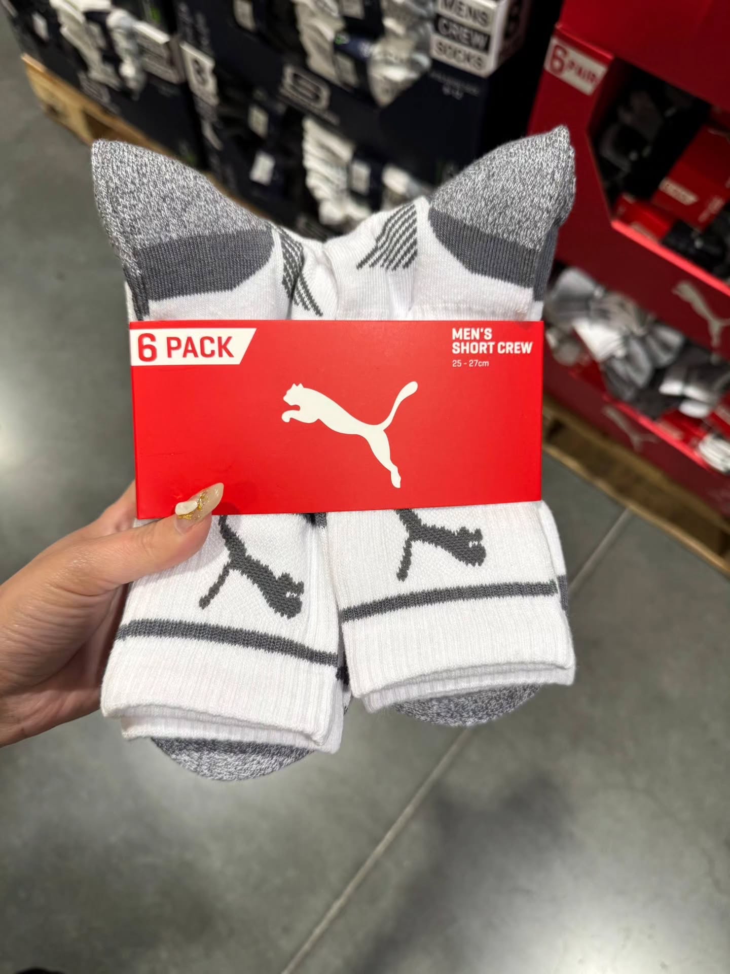 日本Costco  Puma Cool Cell Socks 6 packs for Men size 25-27cm Puma 男裝襪 6對