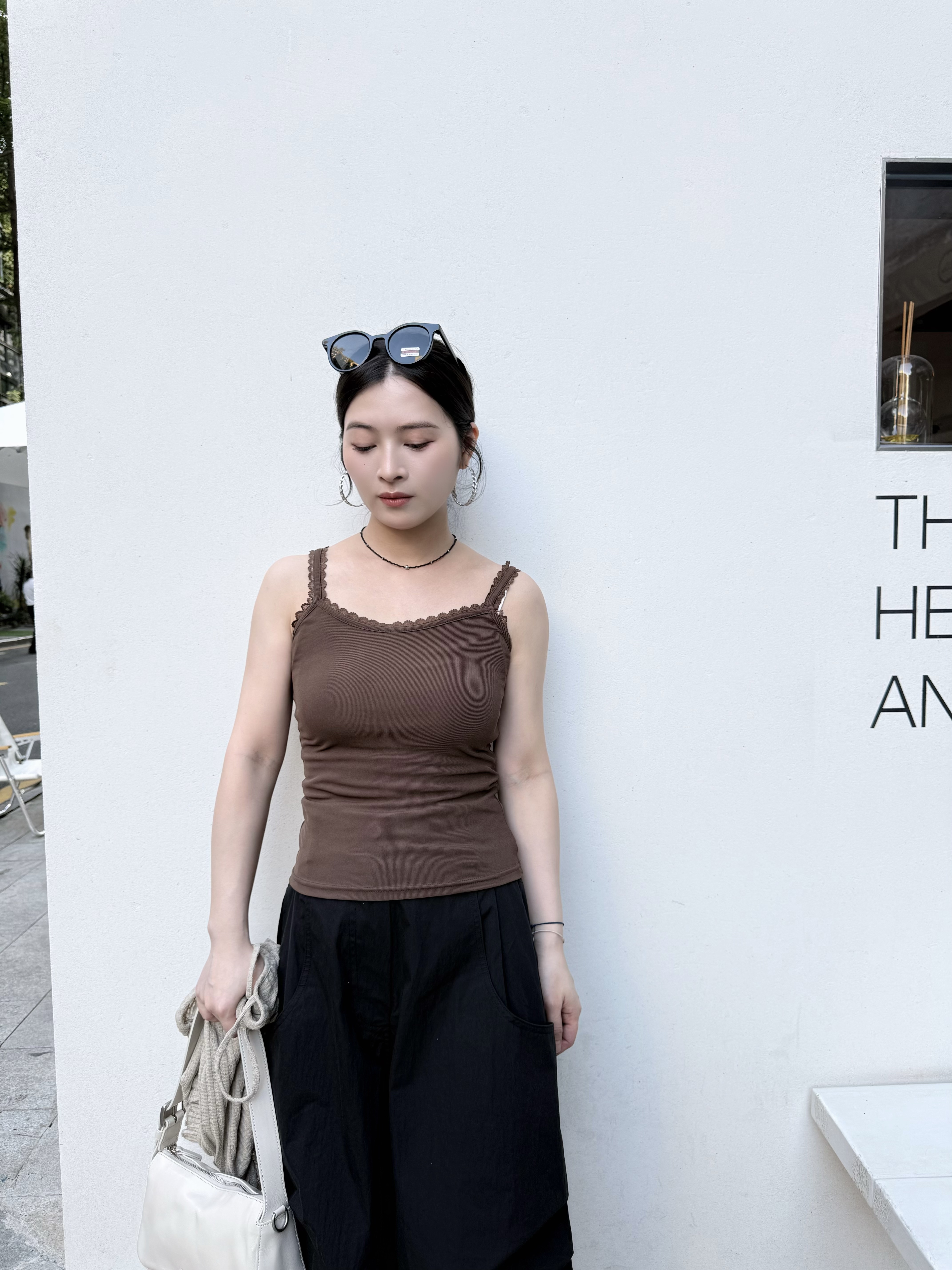 P61 吊帶棉質ruffle Top